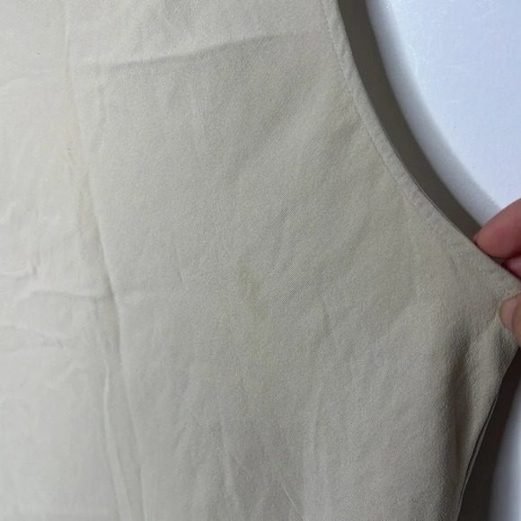 EILEEN FISHER Silk Blend Cream Tan Sleeveless Blouse - Picture 6 of 9